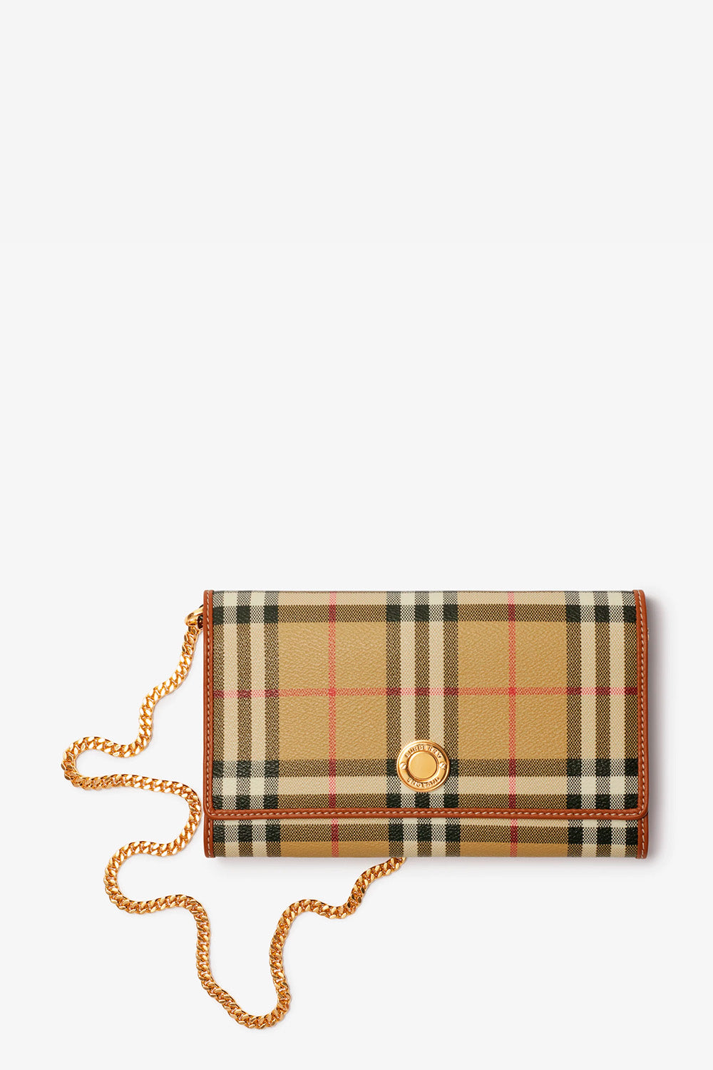 BURBERRY Check Chain Strap Wallet The Sale Sisters