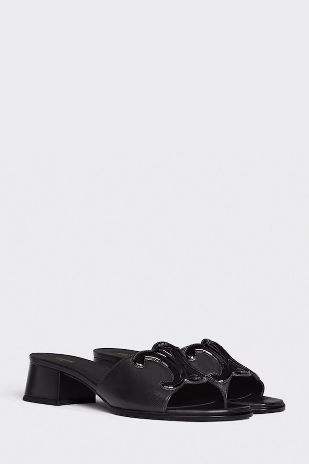 Celine Clemence Mule In Lambskin And Patent Calfskin