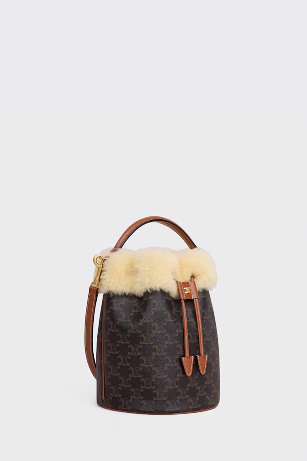 Clara Bag In Triomphe Canvas And Shearling