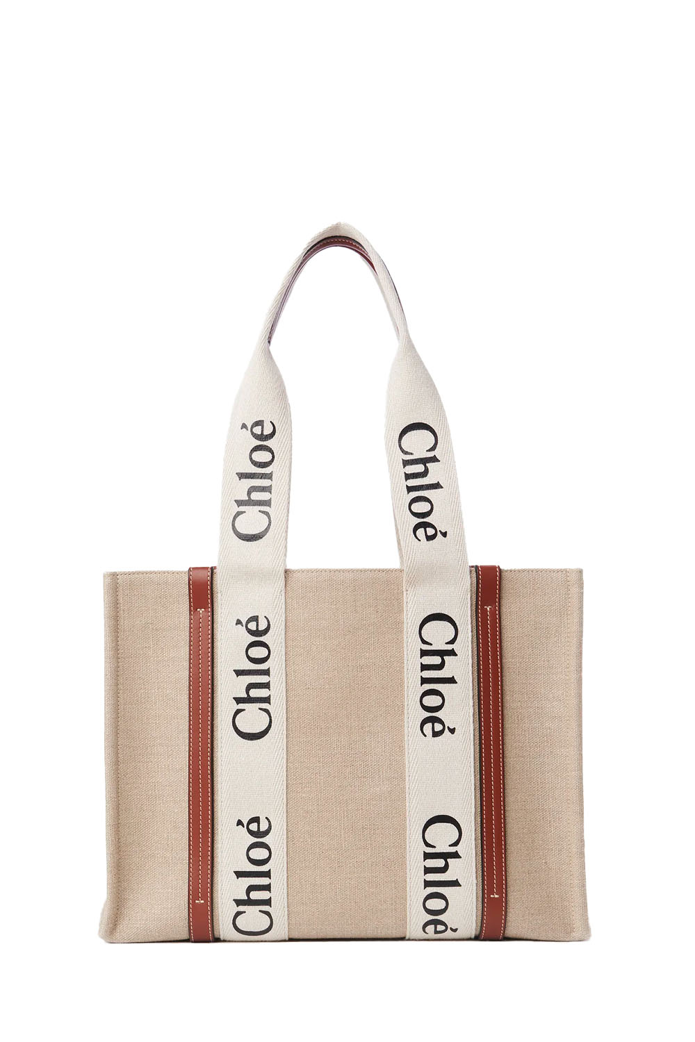 Medium Woody Tote Bag In Linen
