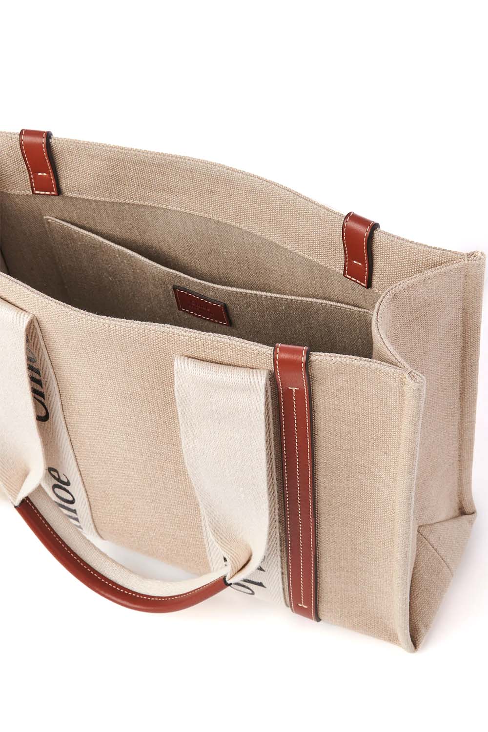 Medium Woody Tote Bag In Linen