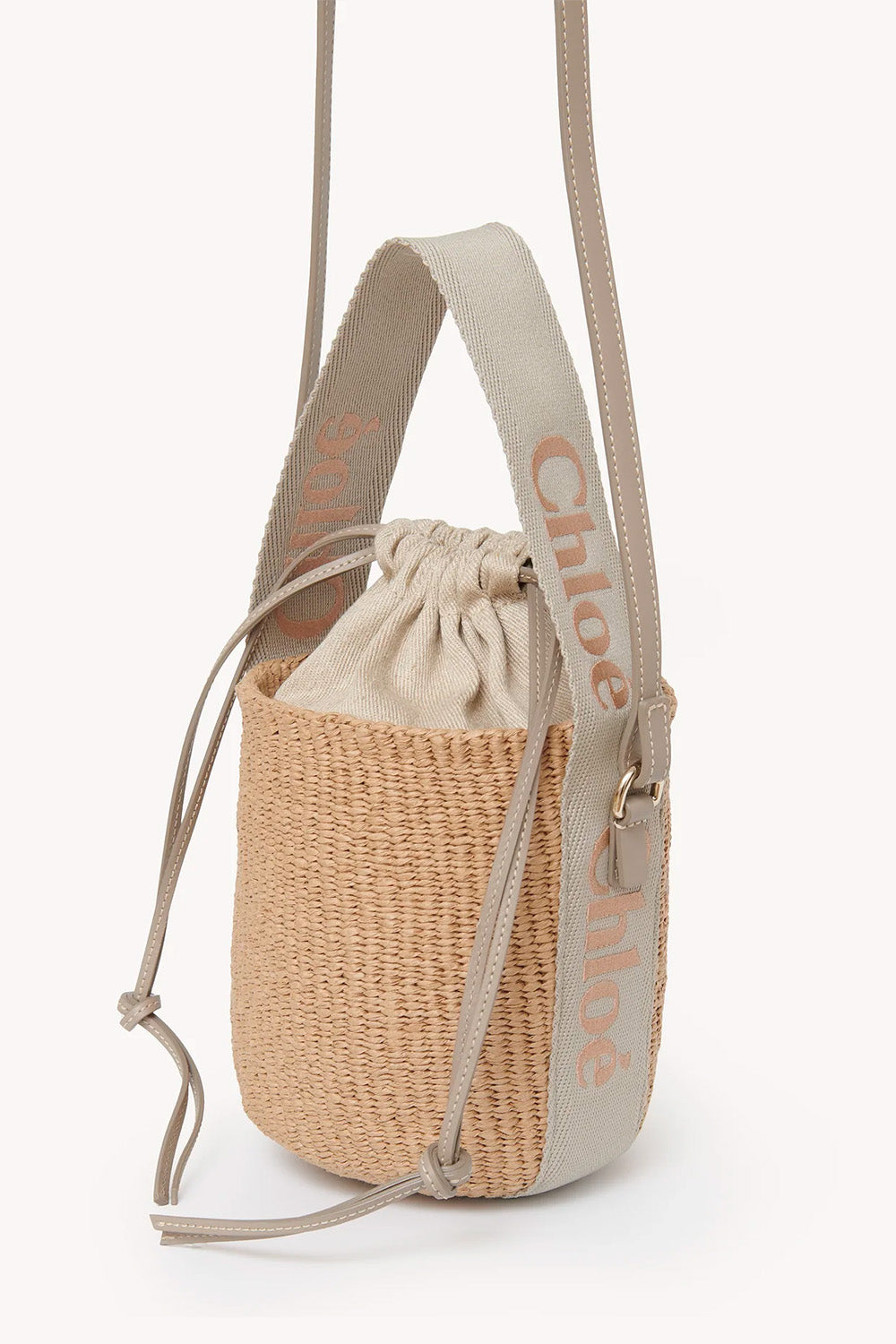 Small Woody Basket In Raffia