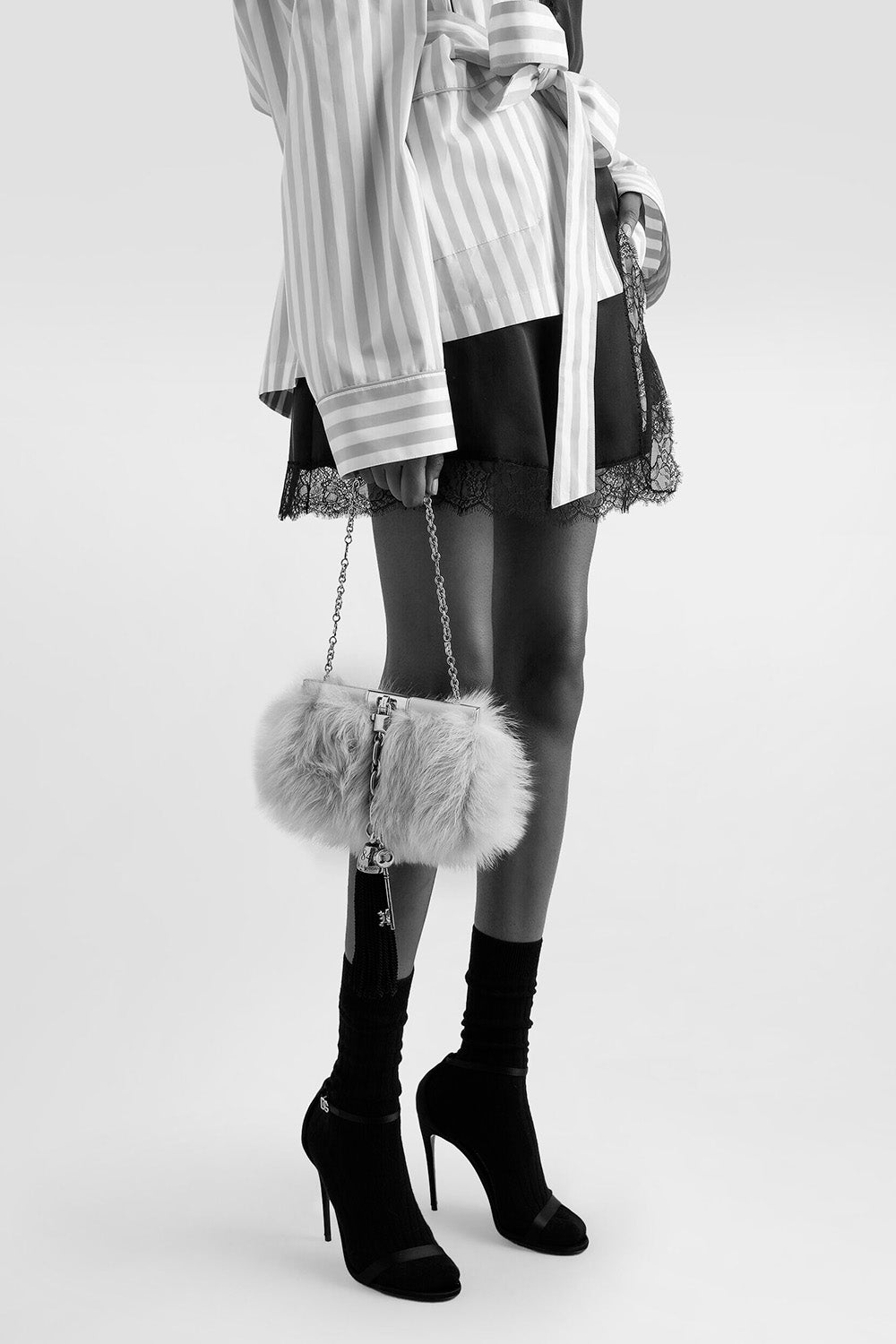 Marlene Shoulder Bag In Shearling And Calfskin