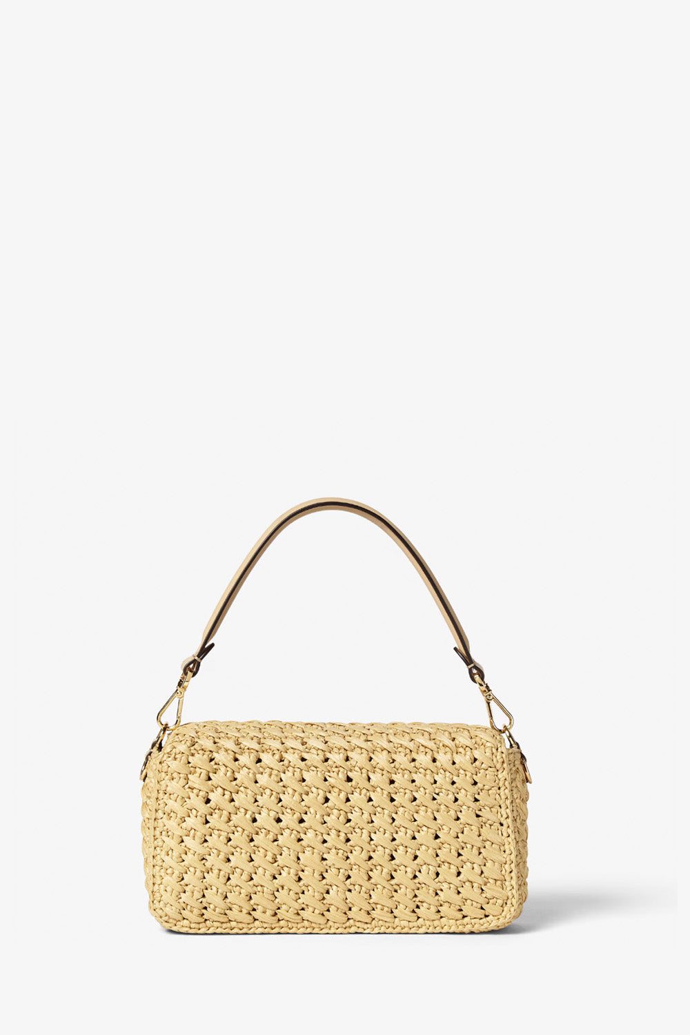 Baguette Beige Viscose Fibre Crochet Bag