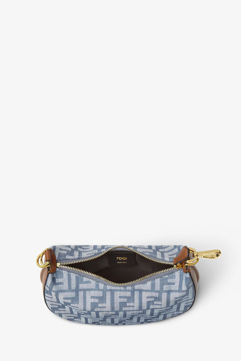 Fendigraphy Mini Blue Denim-Effect FF Jacquard Mini-Bag