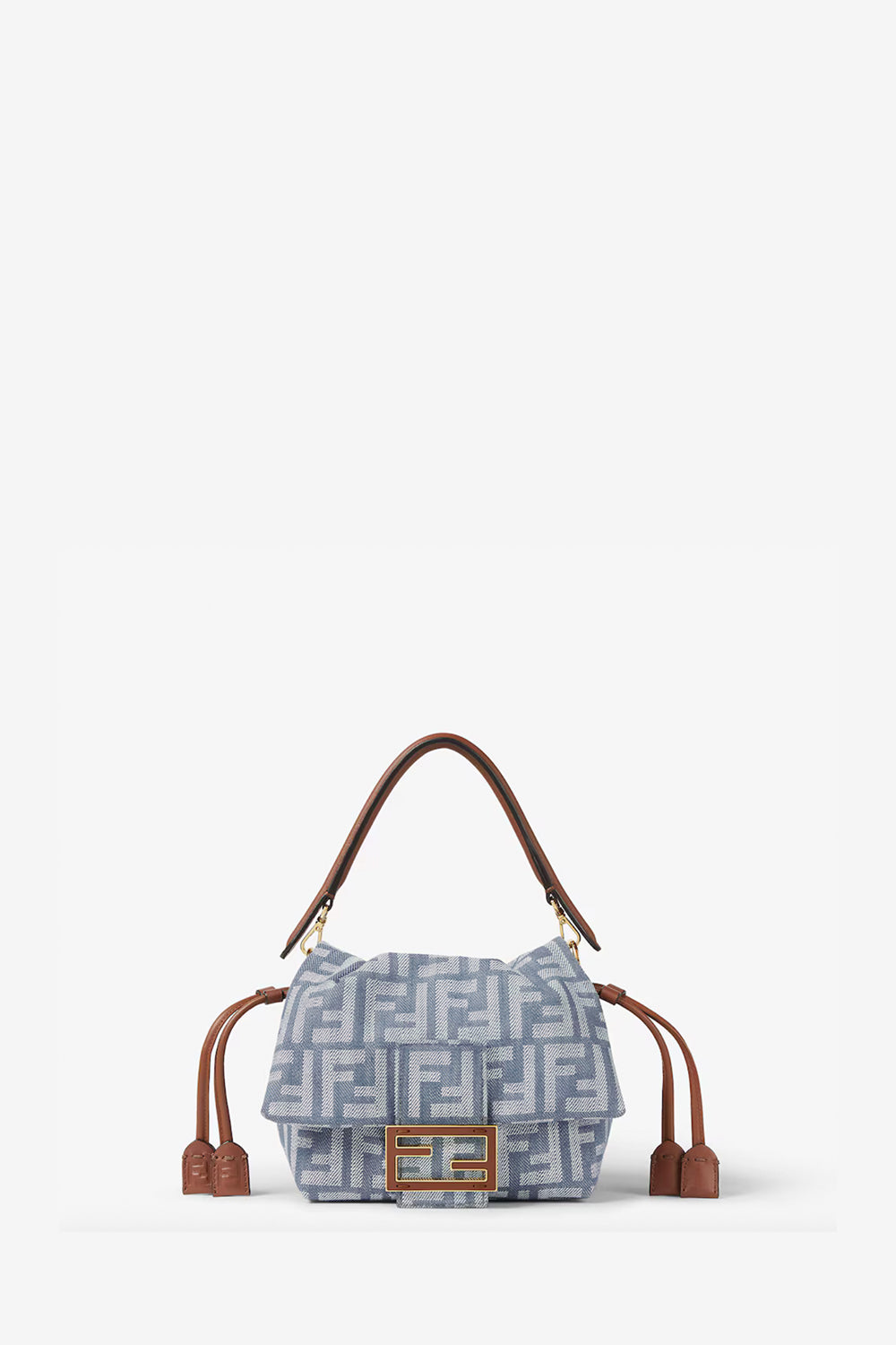 ショルダーバッグ・ポシェット Fendi Mamma Baguette Small Jacquard Ff Fabric Crossbody Bag FENDI - Mamma Baguette Small Denim-Effect FF Jacquard Mini
