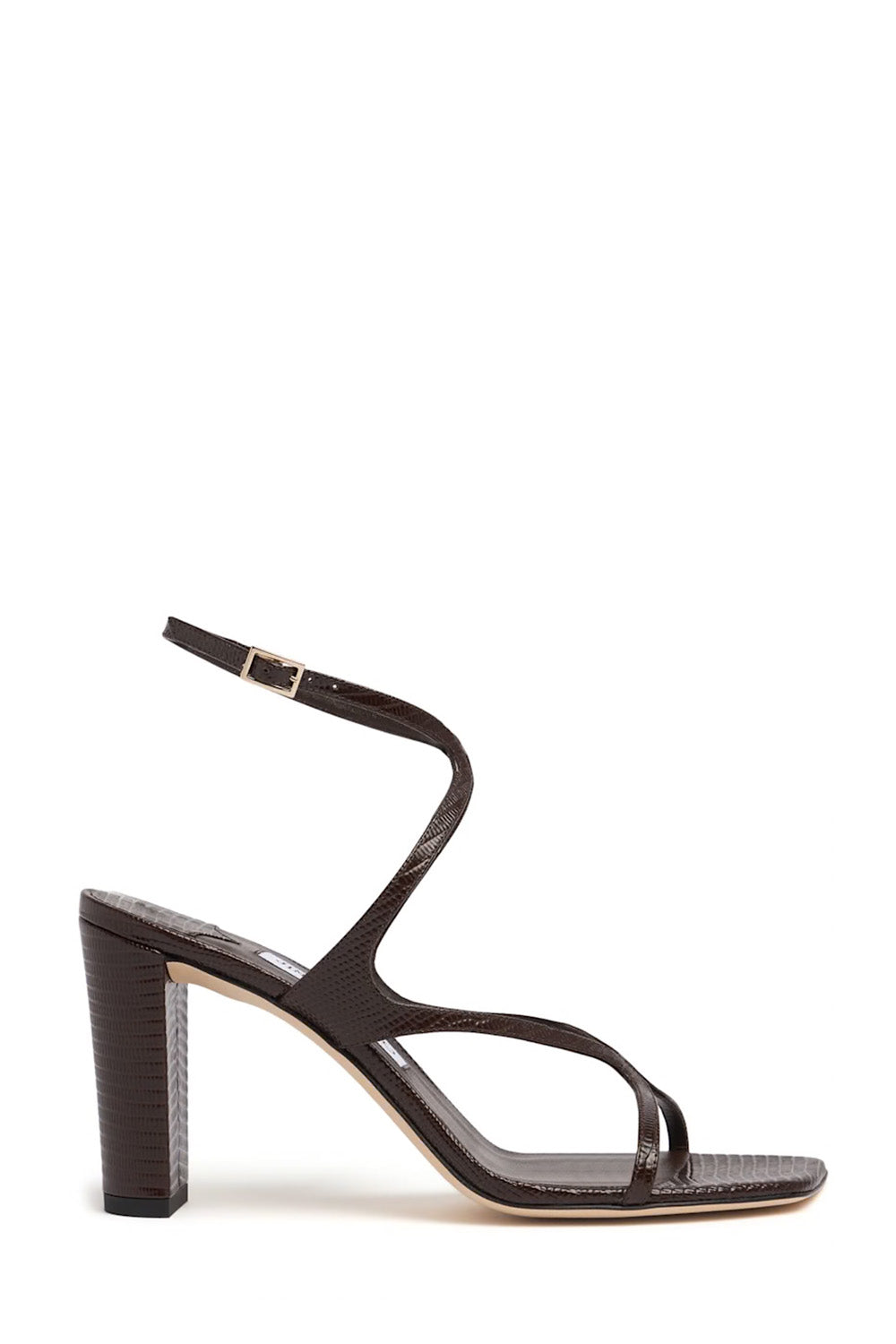 85Mm Azie Lizard Print Leather Sandals