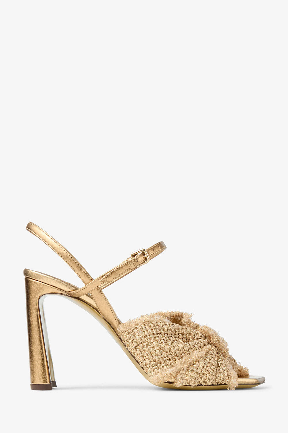Annika 95 Woven Fabric & Nappa Leather Sandals
