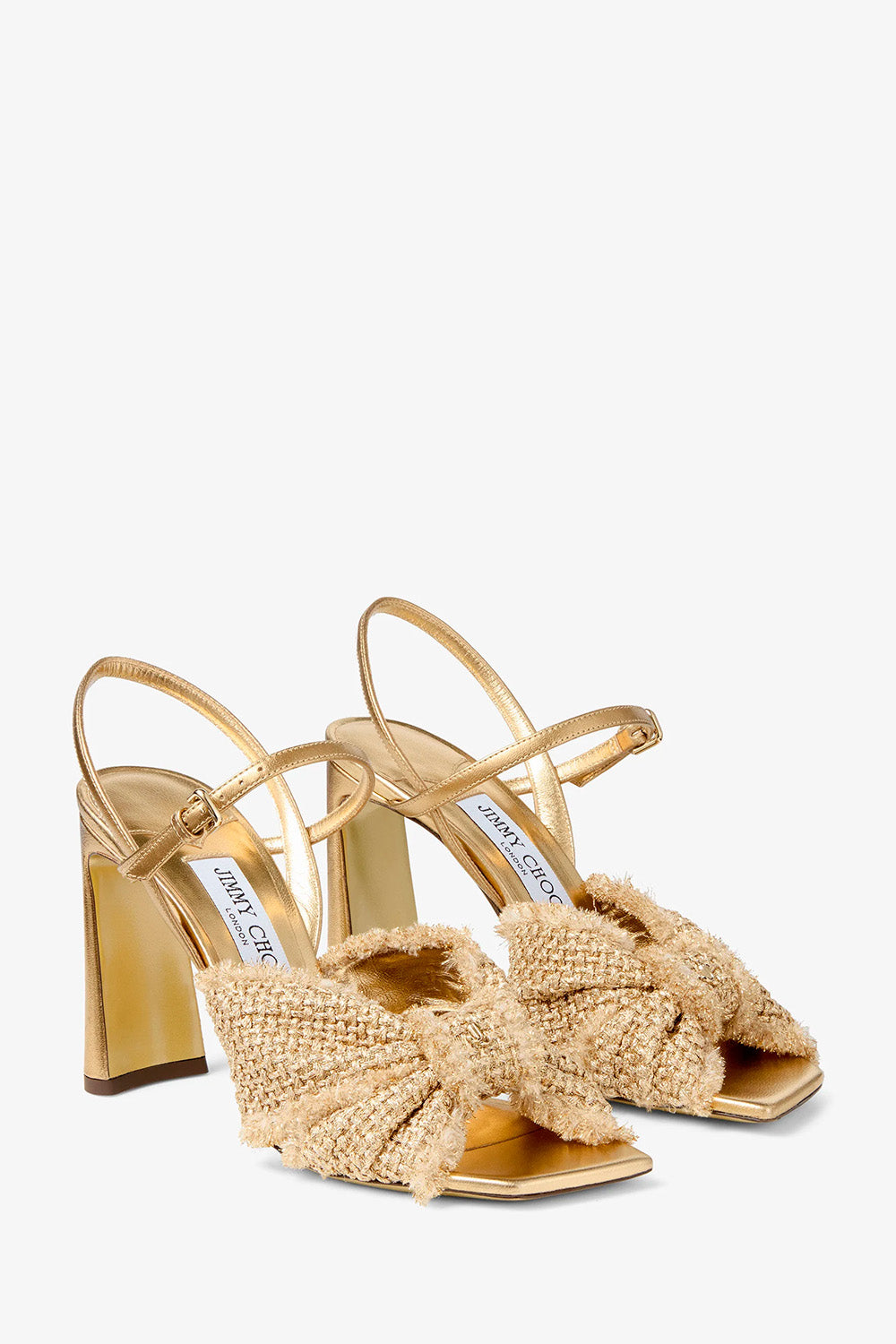 Annika 95 Woven Fabric & Nappa Leather Sandals