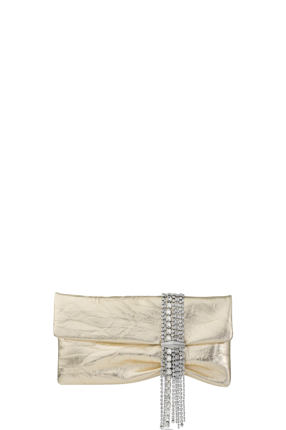 Zandra Metallic Leather Clutch Bag