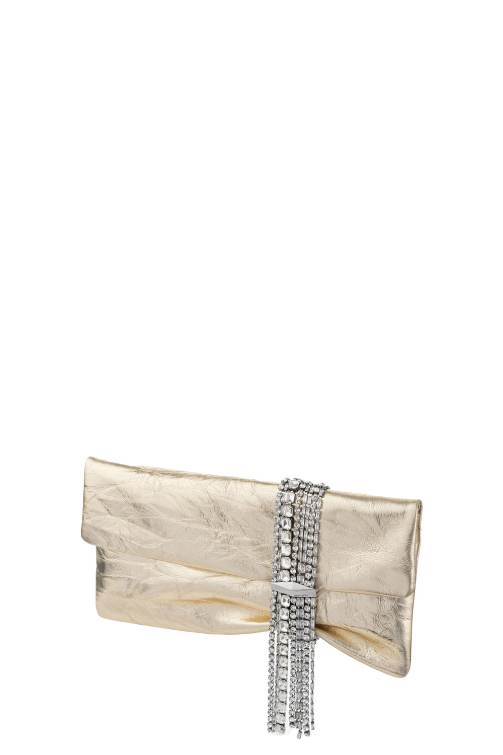 Zandra Metallic Leather Clutch Bag