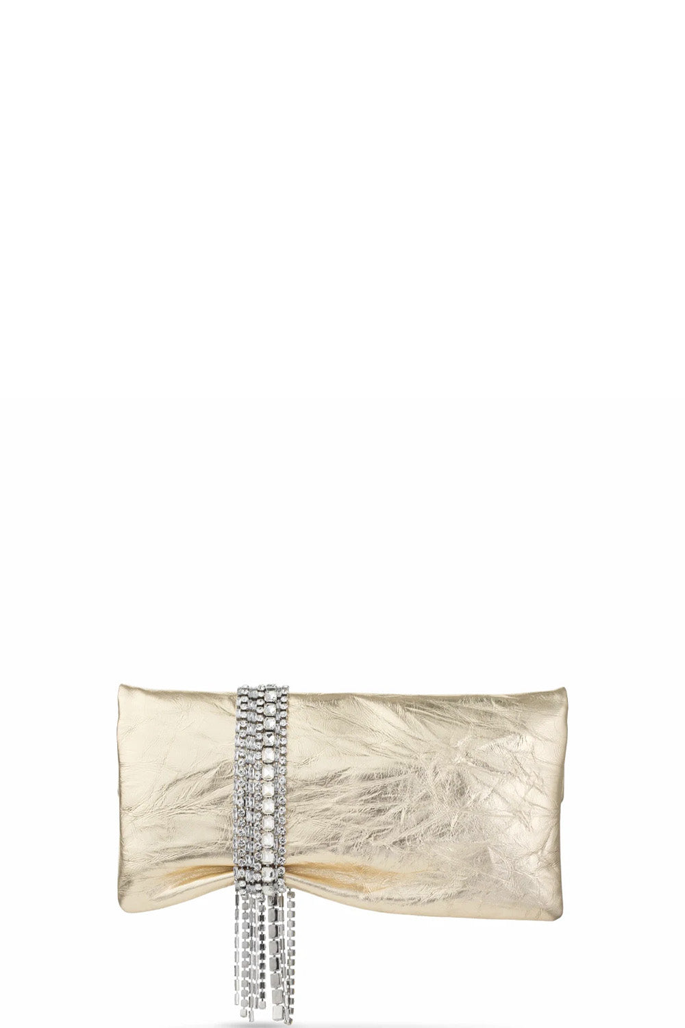 Zandra Metallic Leather Clutch Bag