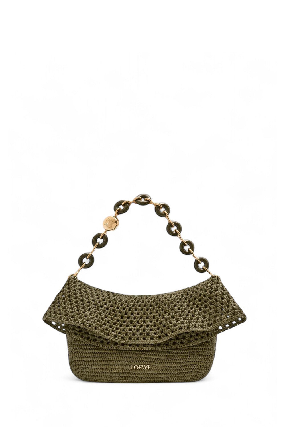 Medium Ola Bag In Raffia And Calfskin
