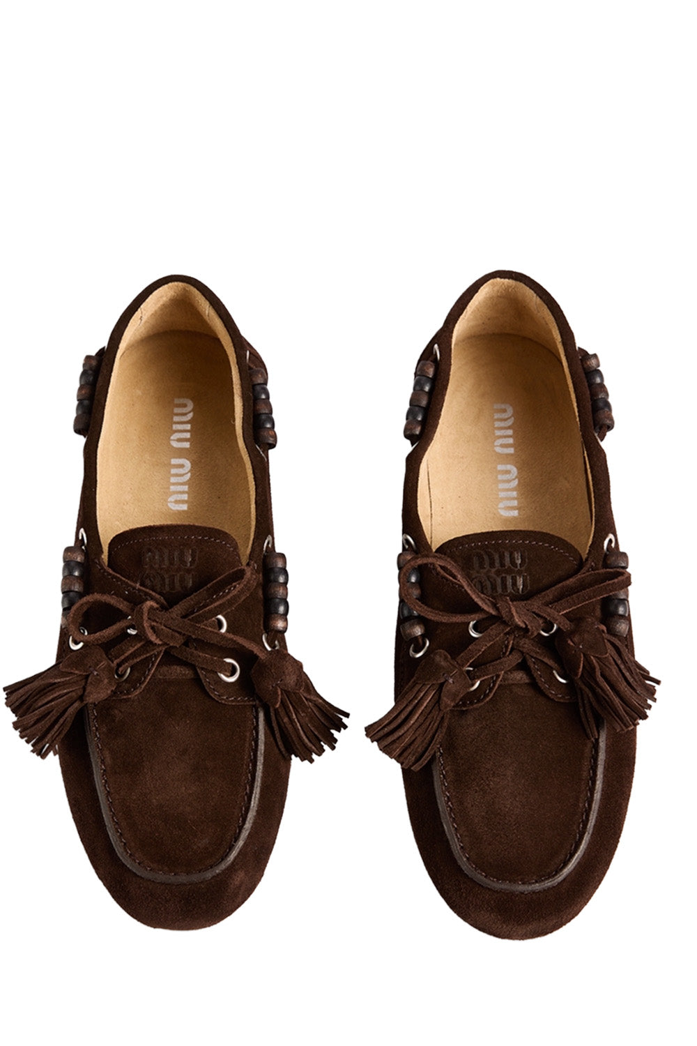 Beaded Suede Boat Shoes
