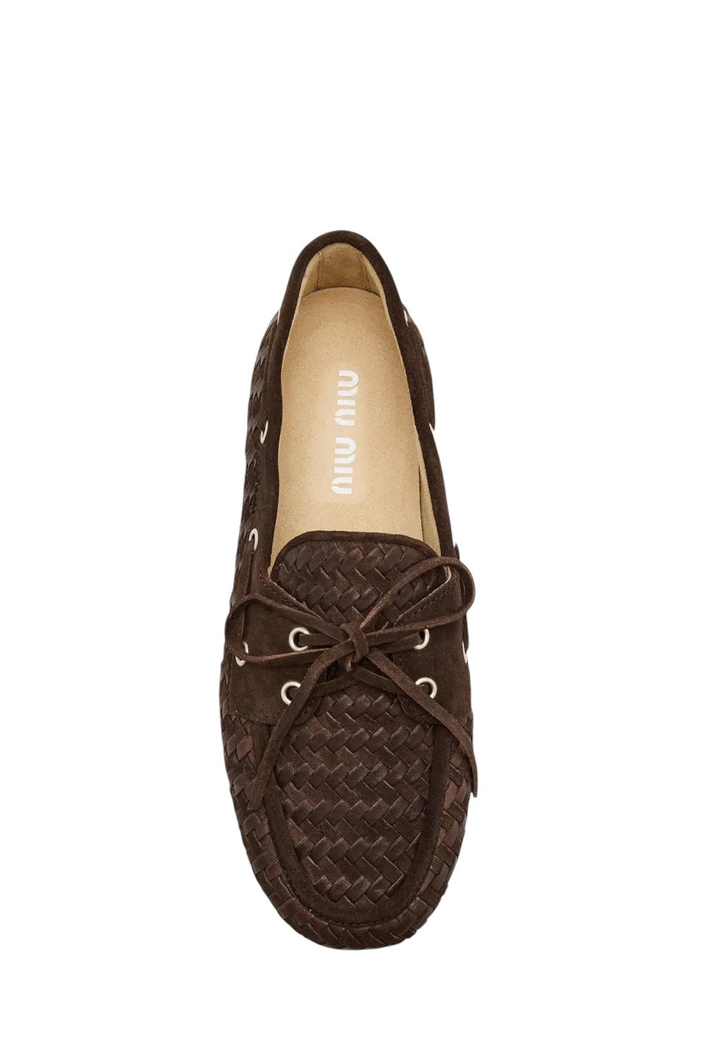 Bow Woven Suede & Leather Boat Shoes