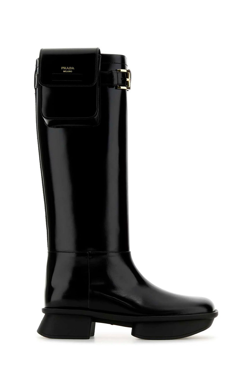 Block-Heeled Pouch Boots