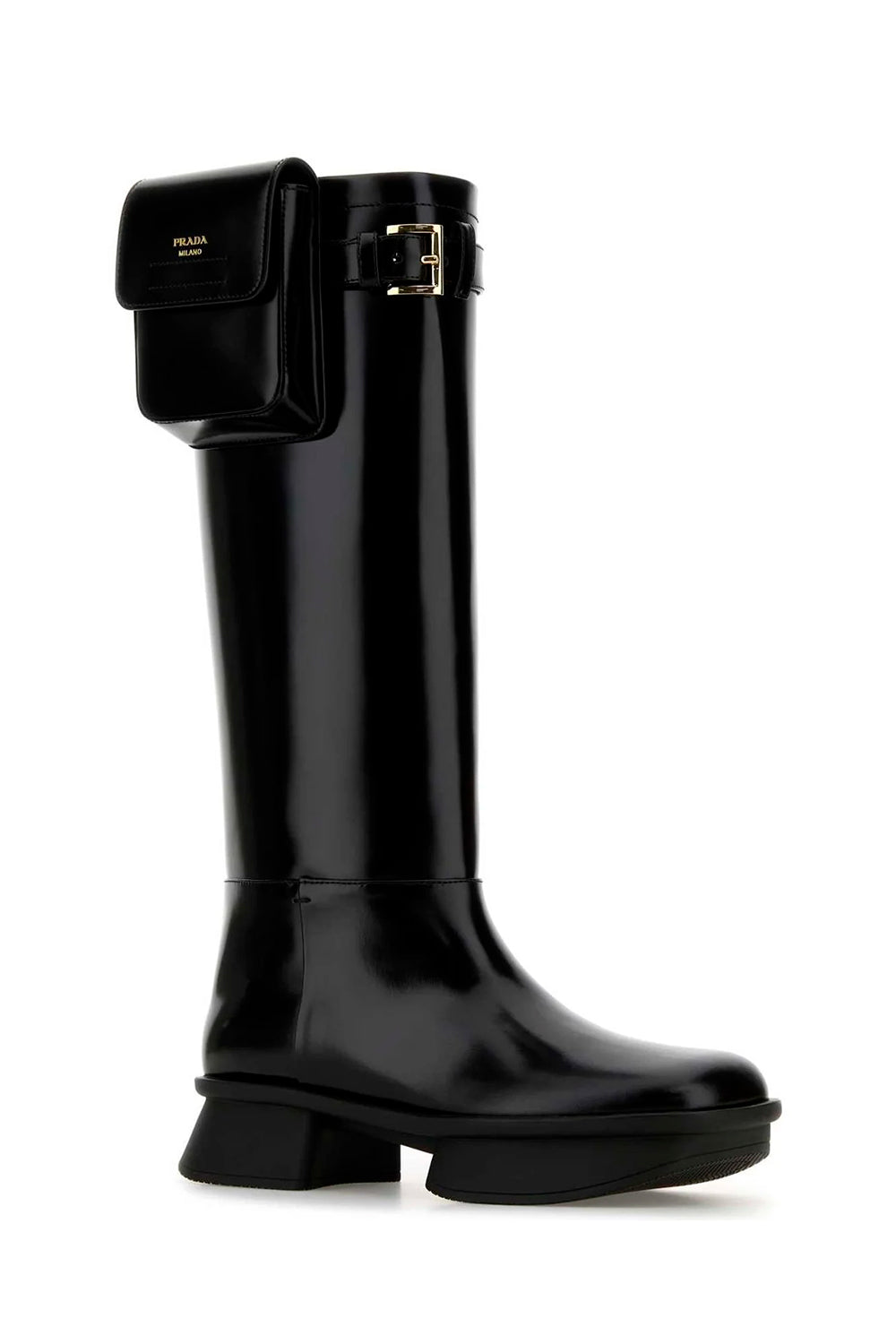 Block-Heeled Pouch Boots