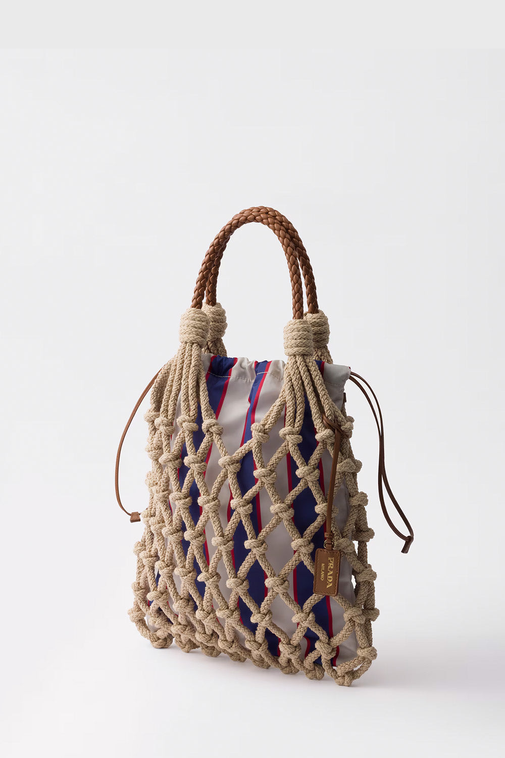 Prada Noué Medium Cotton Macramé Bag