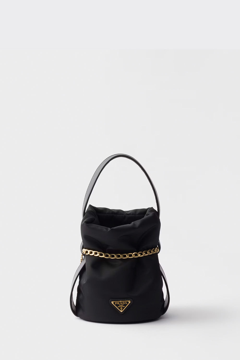 Prada Petit Sac Noir Mini Re-Nylon And Nappa Leather Bucket Bag