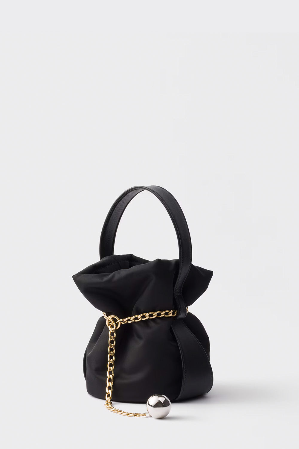 Prada Petit Sac Noir Mini Re-Nylon And Nappa Leather Bucket Bag