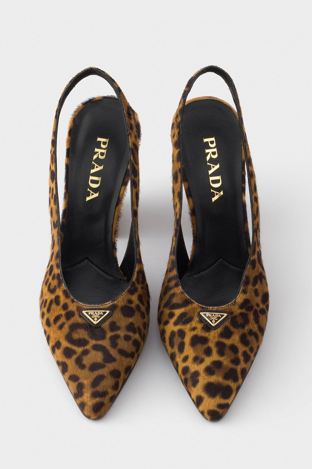 Printed Leather Slingback Pumps