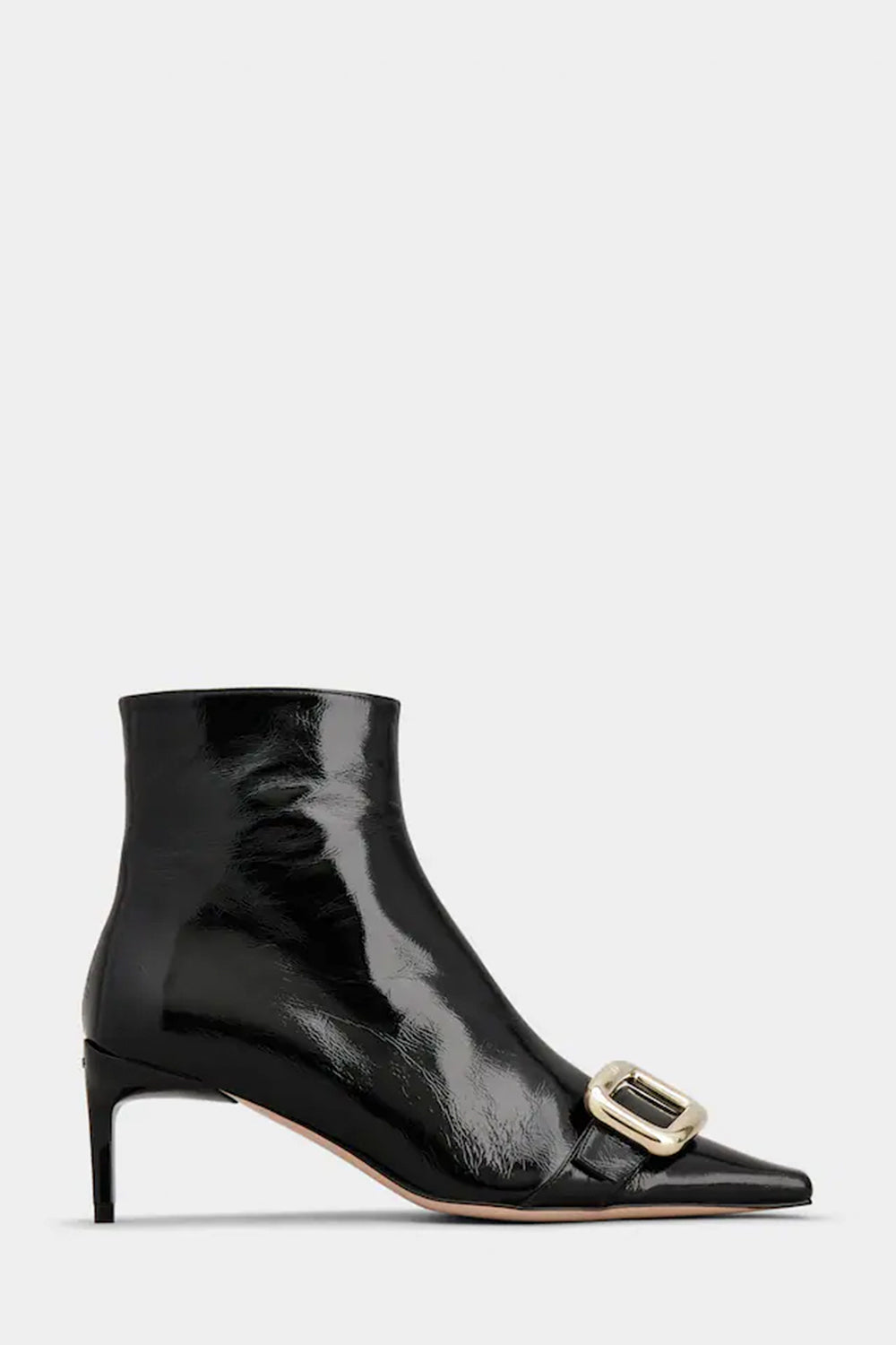 ショートブーツ・ブーティ ROGER VIVIER BLACK VIV CANARD LEATHER ANKLE BOOTS Black Viv Canard leather ankle boots – Lord & Taylor