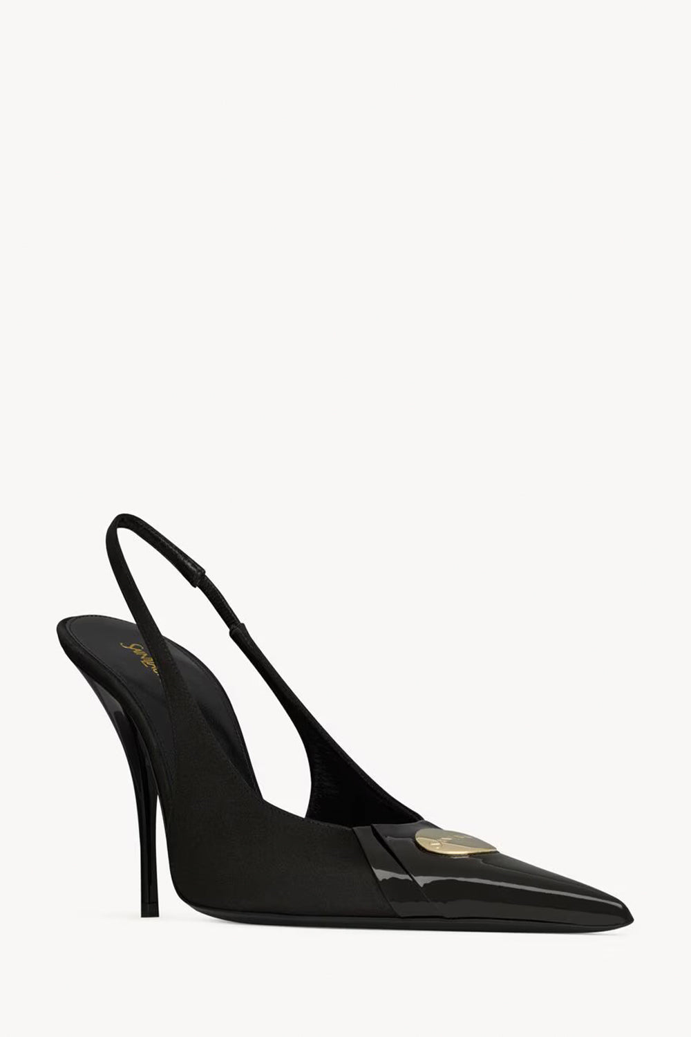 Louis Slingback Pumps In Patent Leather And Satin