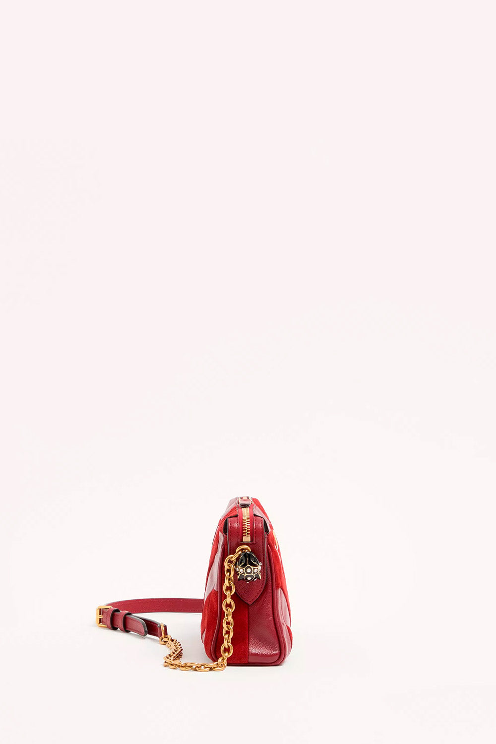 Panthea Small Shoulder Bag In Suede And Nappa With Chevron Pattern
