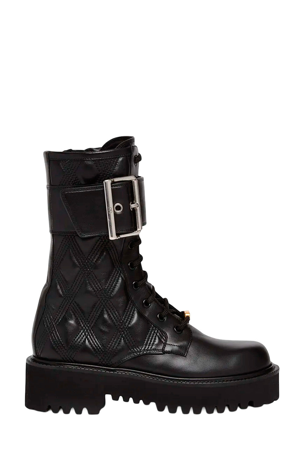 Quilted 67 VLogo Leather Combat Boots