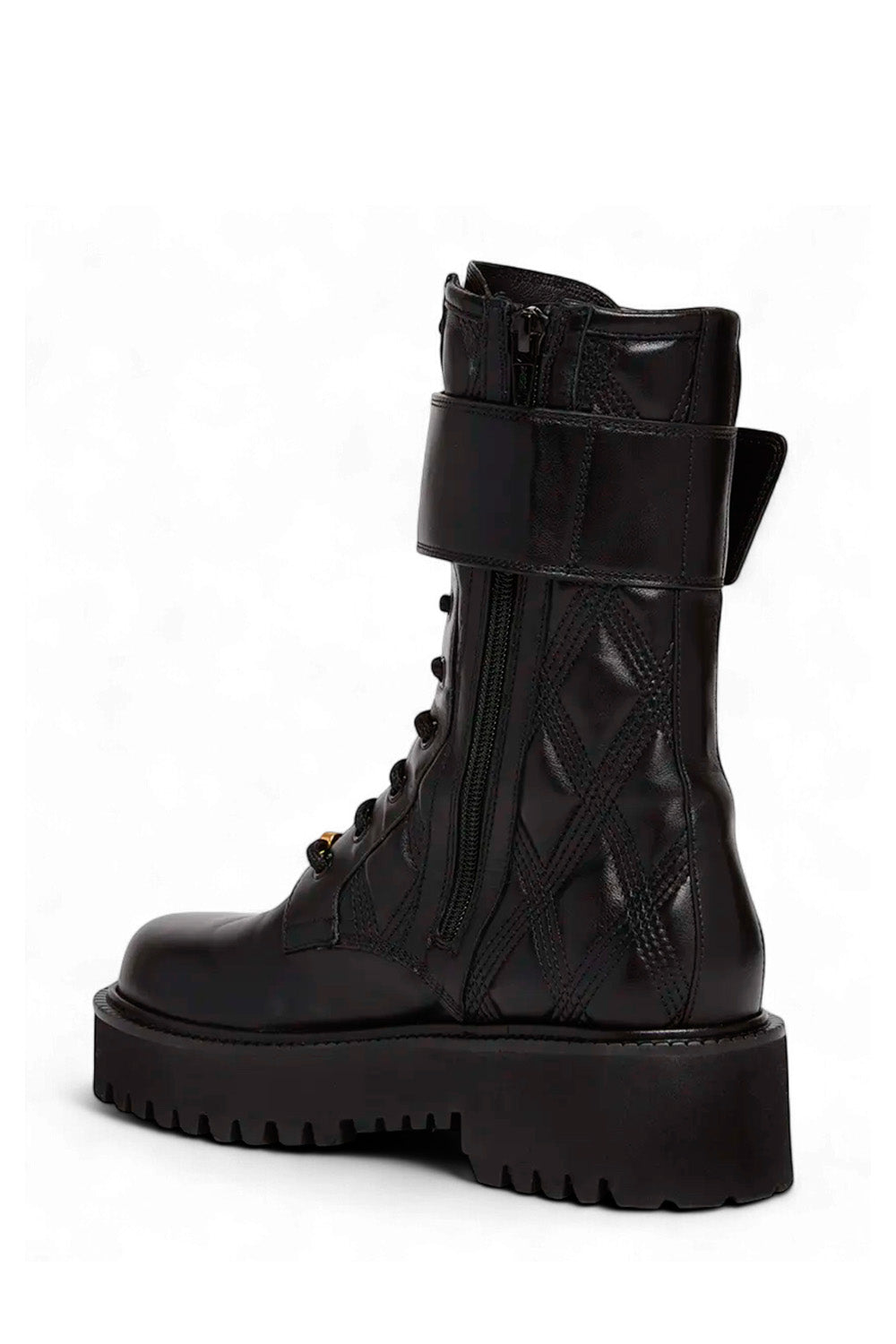 Quilted 67 VLogo Leather Combat Boots