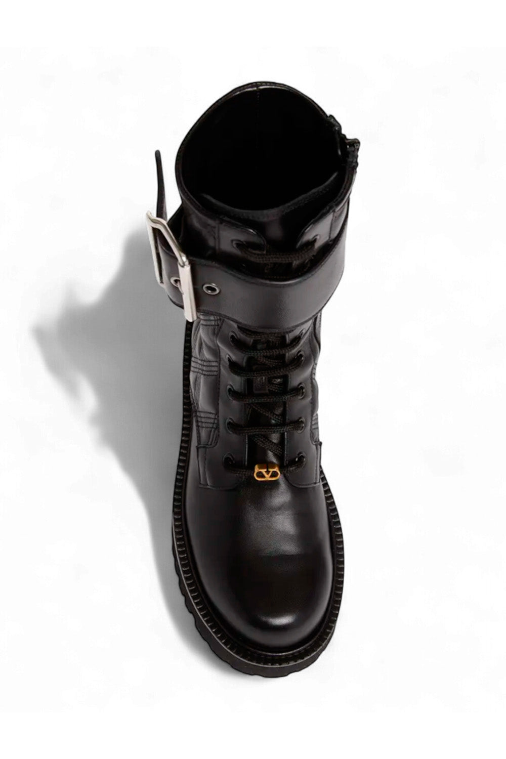 Quilted 67 VLogo Leather Combat Boots