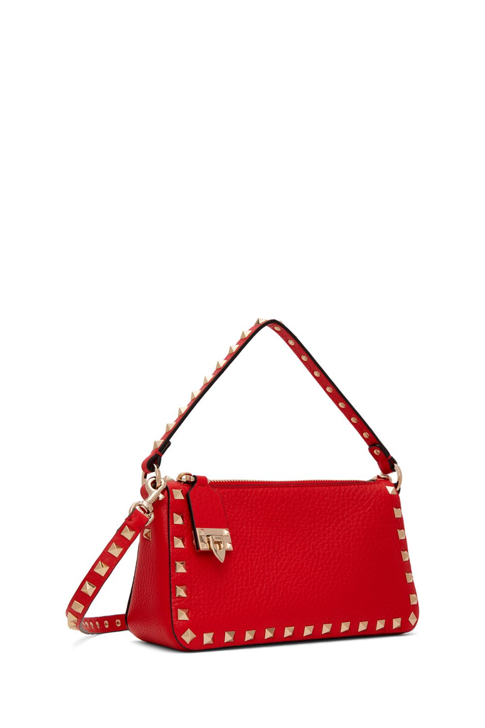 Small Rockstud Grainy Calfskin Crossbody Bag