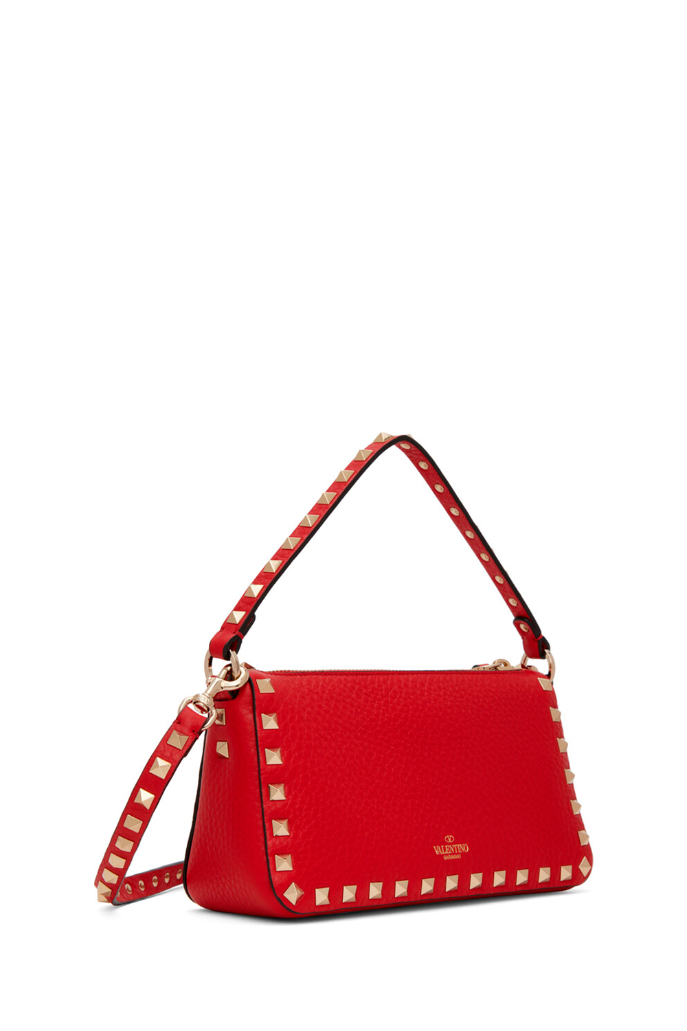 Small Rockstud Grainy Calfskin Crossbody Bag