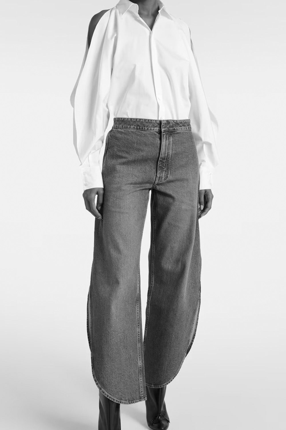 Petal High-Rise Barrel-Leg Jeans