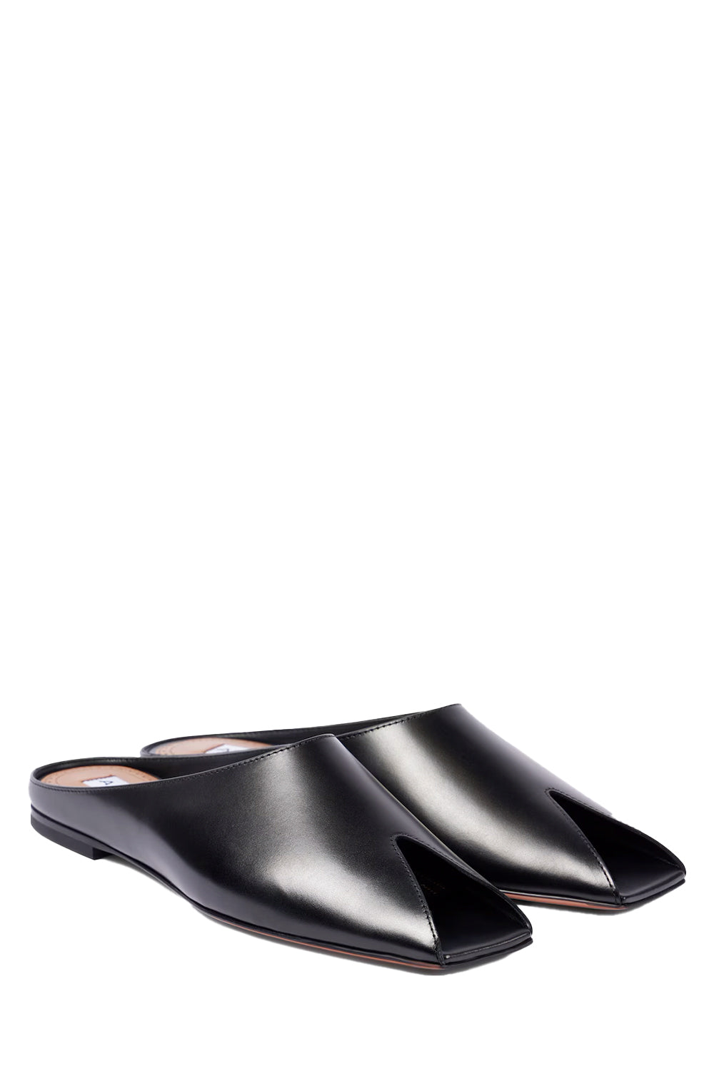 Spike Flat Mules In Calfskin