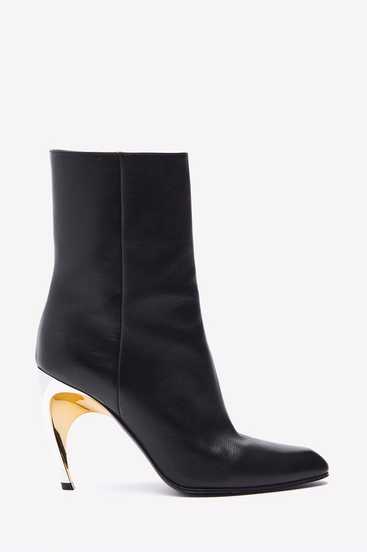 Women's Armadillo Ankle Boot in Black/silver/gold