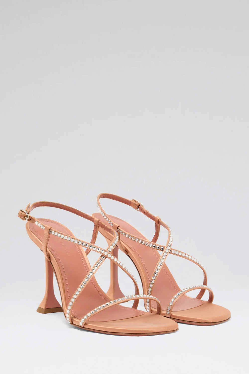 Sally Sandal 95 Latte Satin And White Crystals