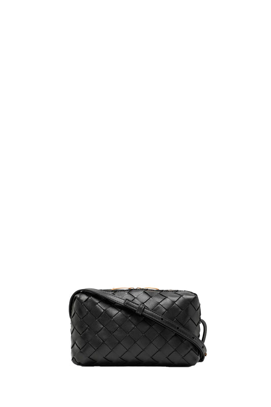 Mini Crossbody Bag In Woven Leather