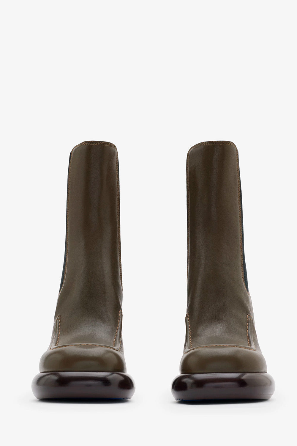 Leather Wedge Chelsea Boots