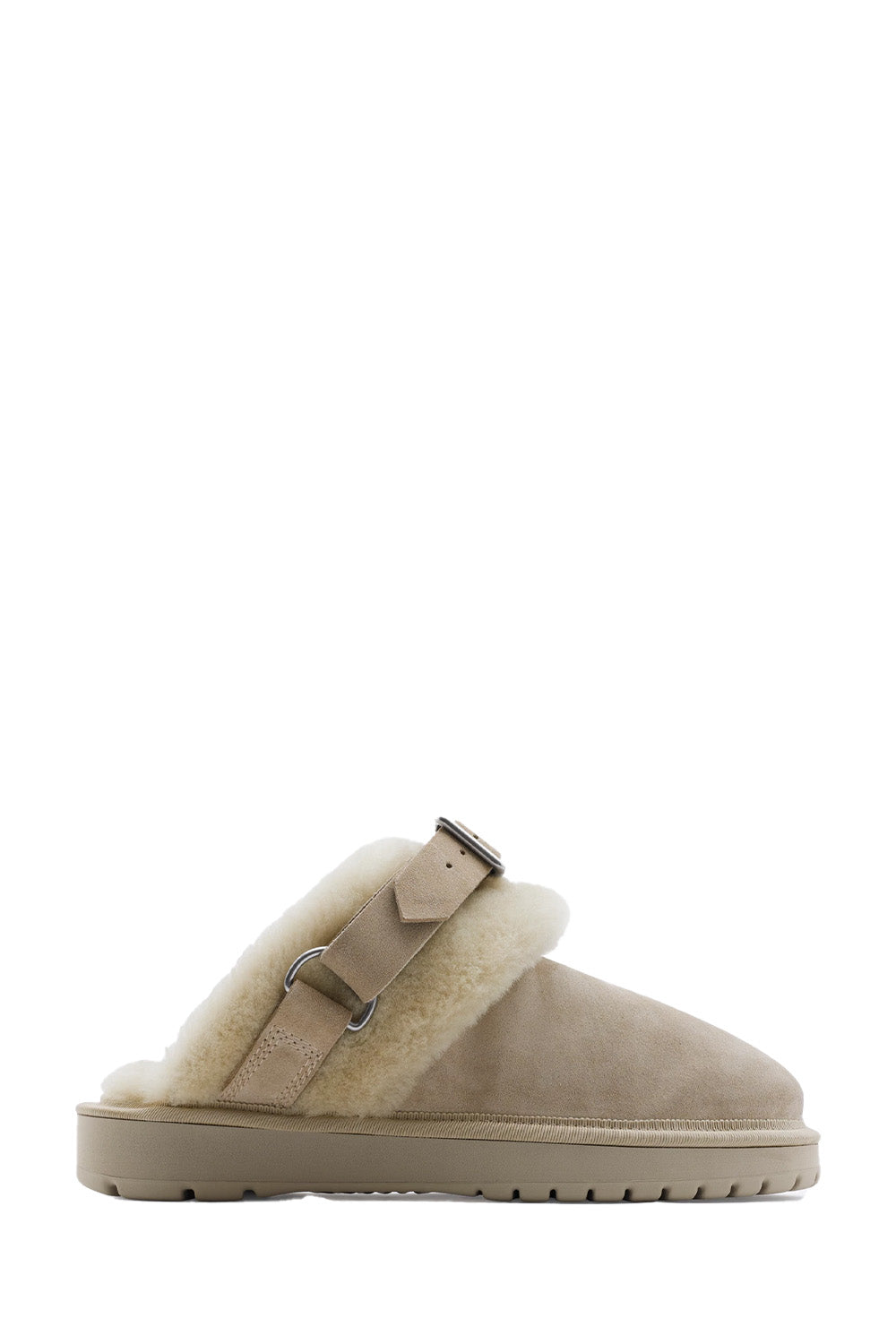 Suede and Shearling Chubby Mules