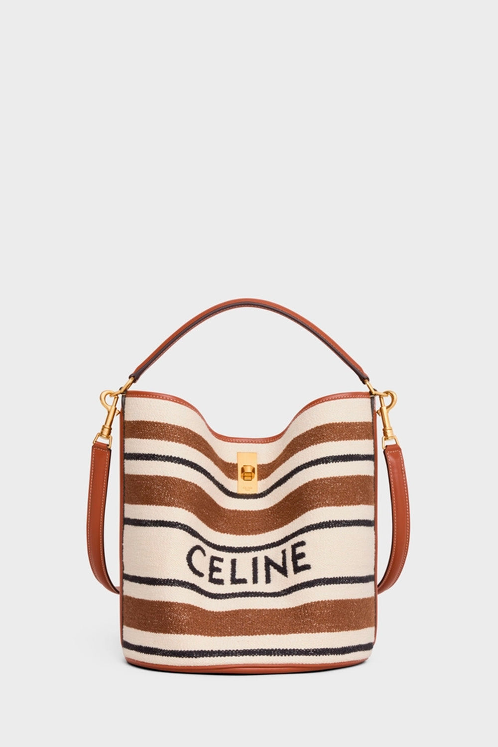 Bucket 16 Bag In Striped Textile With Celine Jacquard