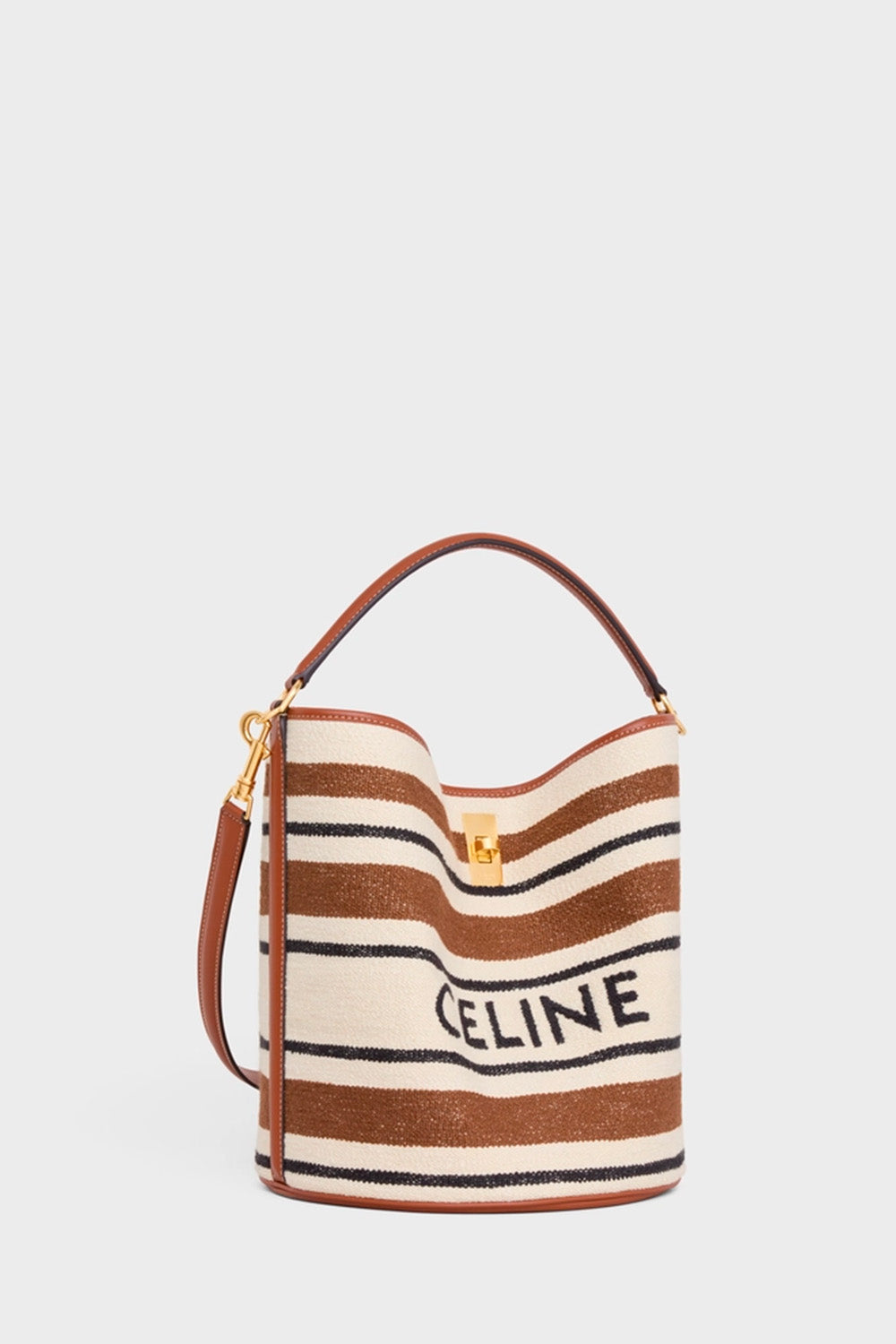 Bucket 16 Bag In Striped Textile With Celine Jacquard