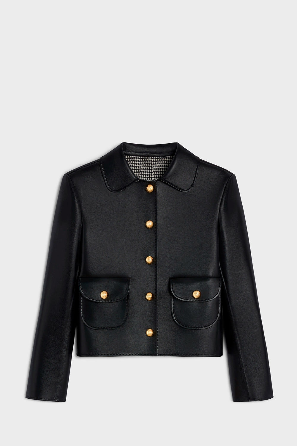 Jacket With Claudine Collar In Soft Lambskin