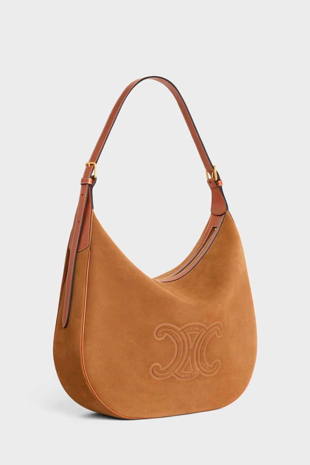 Large Heloïse Cuir Triomphe Bag In Suede Calfskin