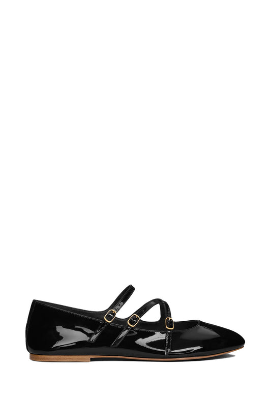 Les Ballerines Celine Criss-Cross Babies Ballerina In Patent Calfskin