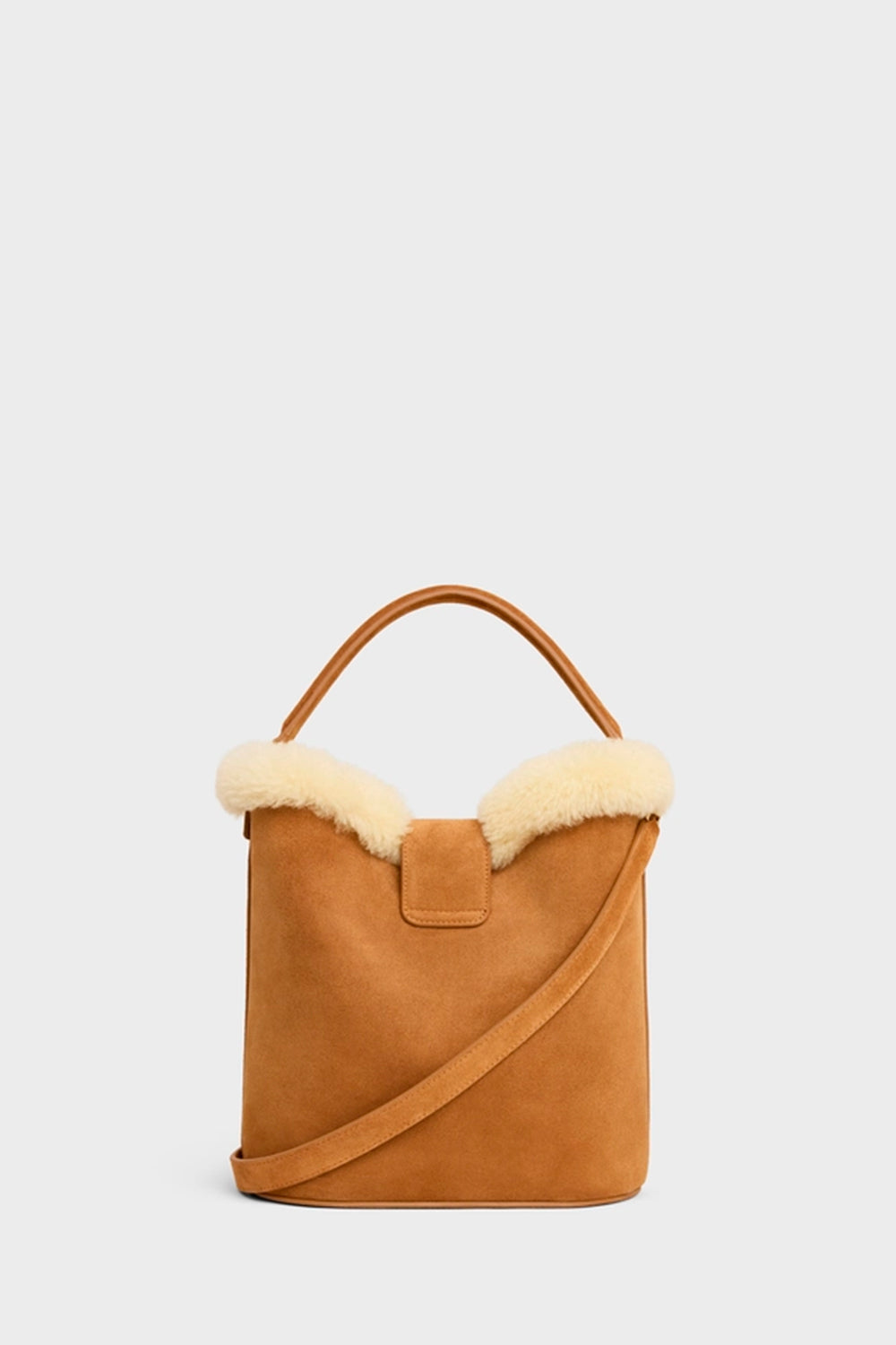 Medium Louise Bag In Suede Calfskin And Shearling