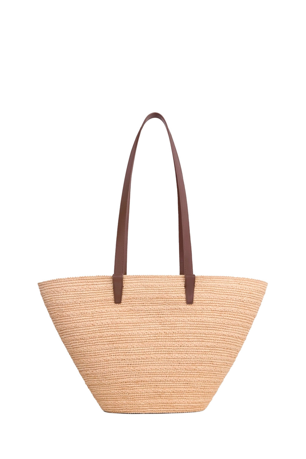 Medium Supple Celine Classic Panier In Raffia And Calfskin