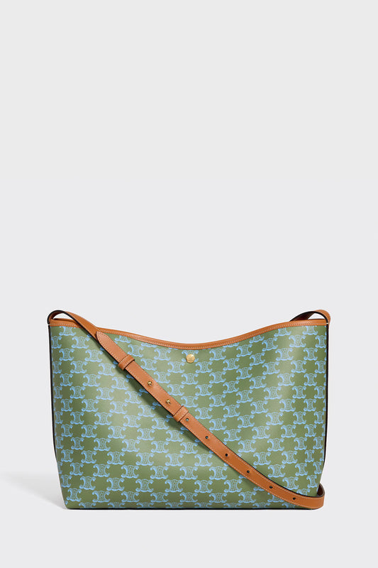 Soft Shopper Bag In Triomphe Canvas And Calfskin