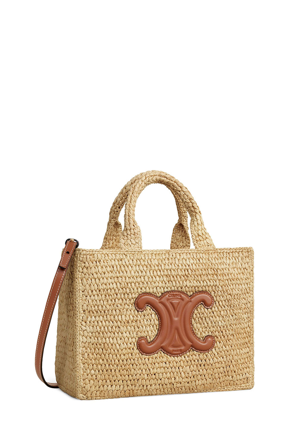 Small Cabas Thais In Raffia And Calfskin