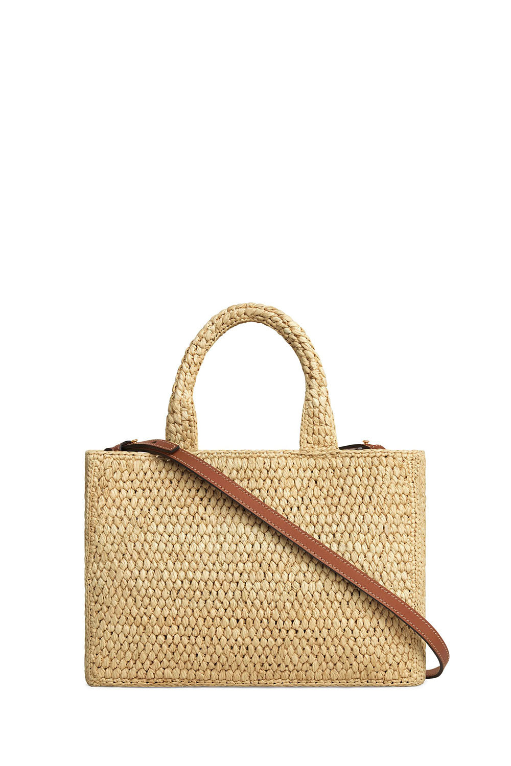 Small Cabas Thais In Raffia And Calfskin